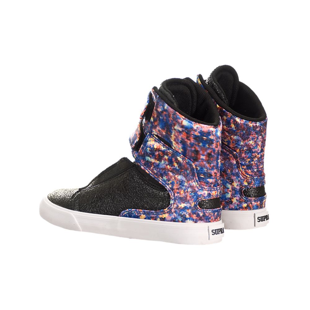 Baskets Montantes Supra Society II Noir Multicolore Black/Floral-White Femme | SNX-81921904